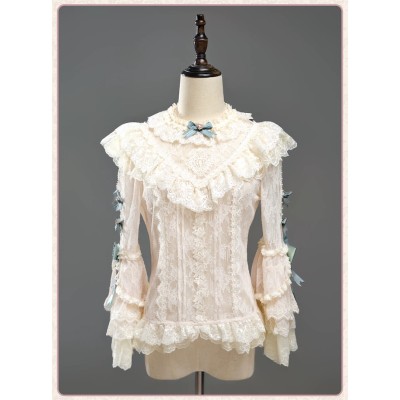 Twin Bears Antique Gemstone Fragrance Lace Blouse(1st Pre-Order/3 Colours/Full Payment Without Shipping)